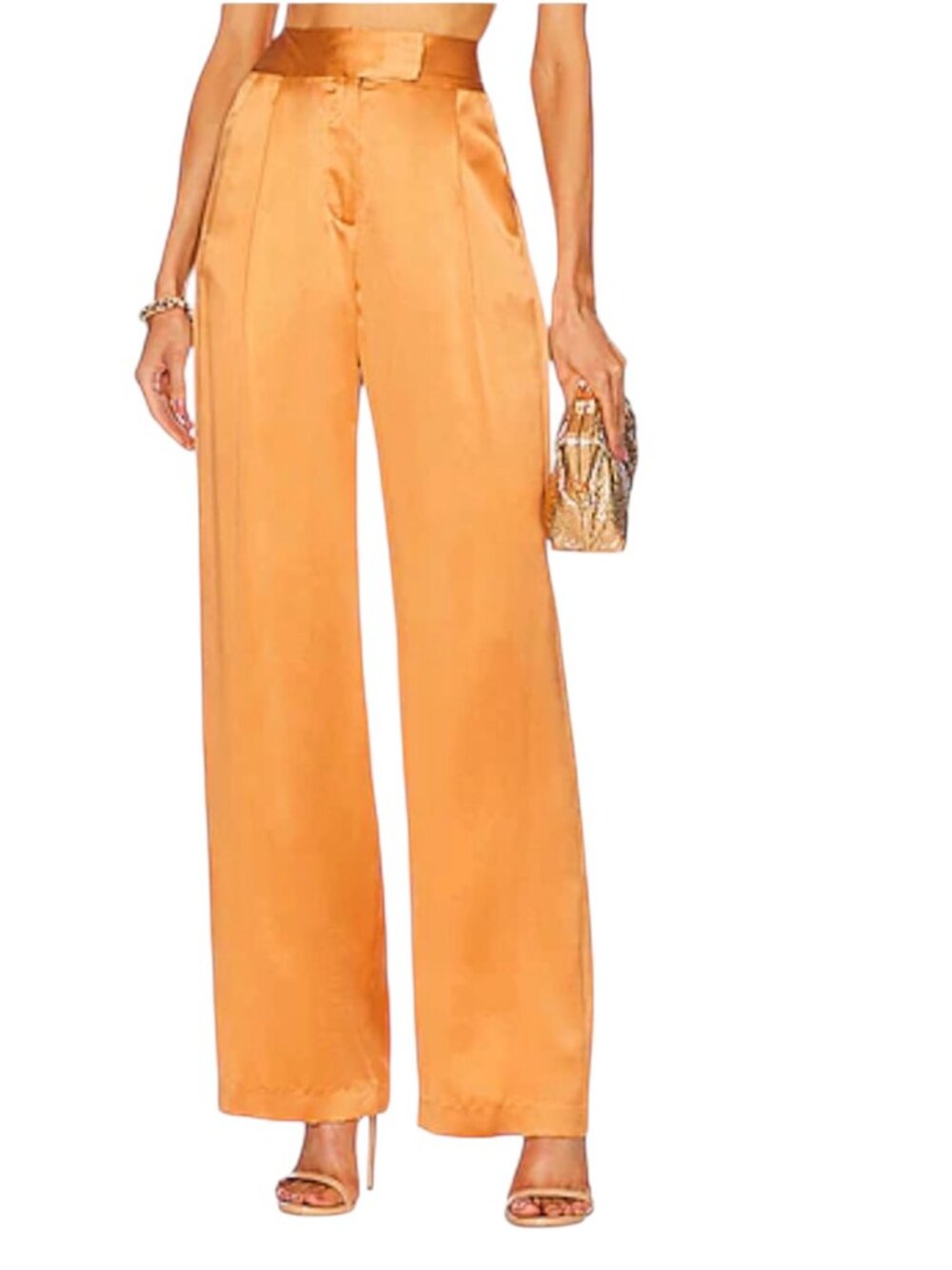 The Sei Silk Apricot Wide Leg Trouser High Rise NWT Size 2